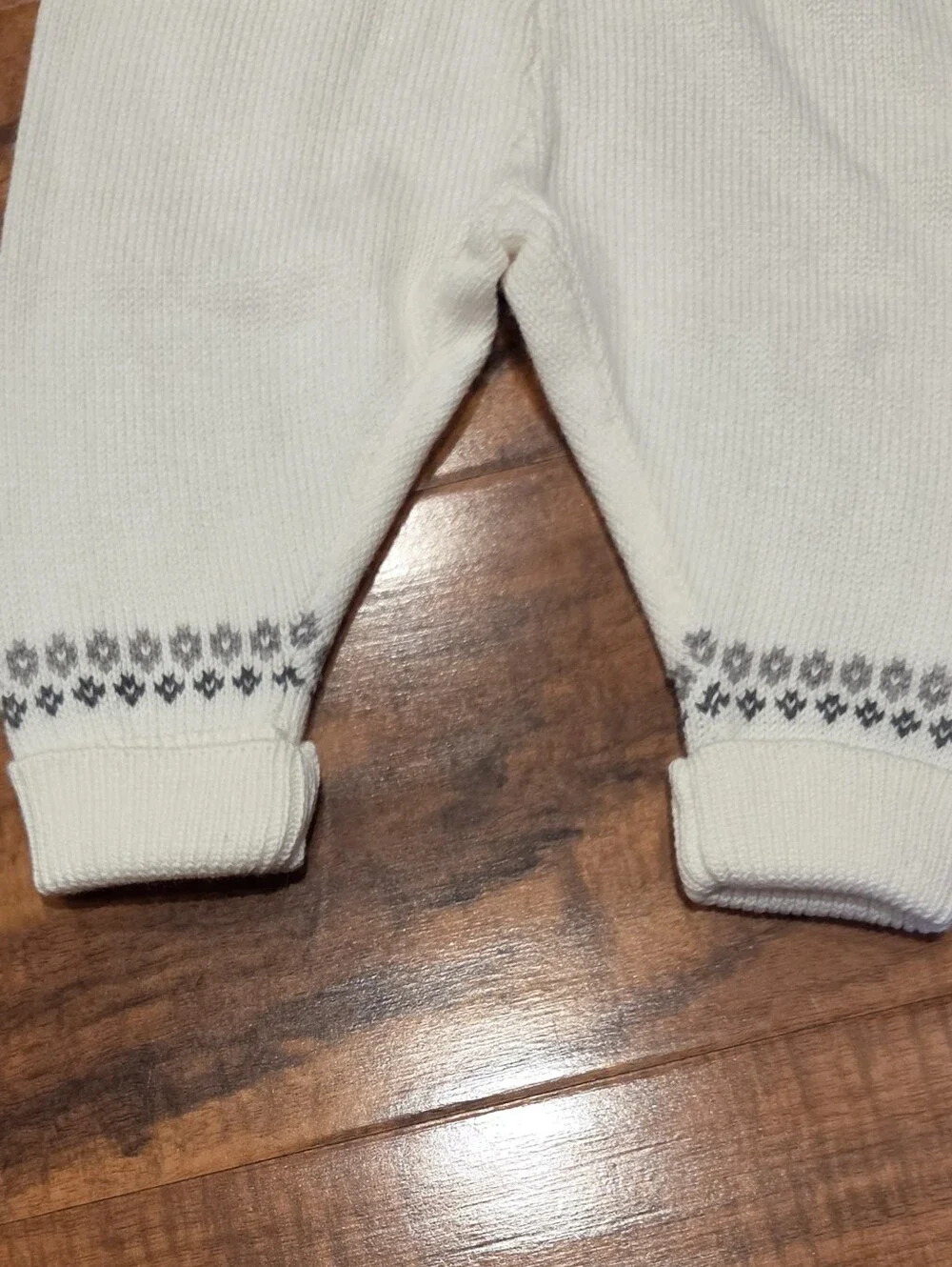 Janie and Jack NWT 0-3 months ivory/gray fair isle reindeer sweater & pants set